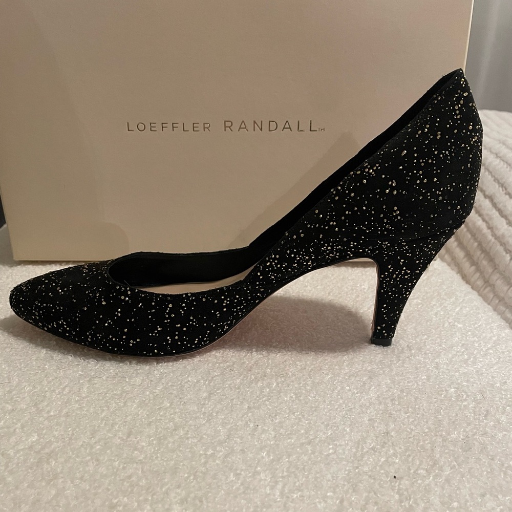Loeffler Randall Black Tamsin Pumps with Gold Flecks Size 8 - Picture 4 of 8